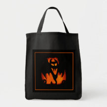 Gruesome Halloween Pumpkin Bat Silhouette Bags