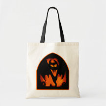 Gruesome Halloween Pumpkin Bat Silhouette Tote Bag