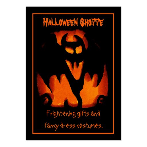 Gruesome Vampire Bat Silhouette Halloween Store Business Card Templates (front side)