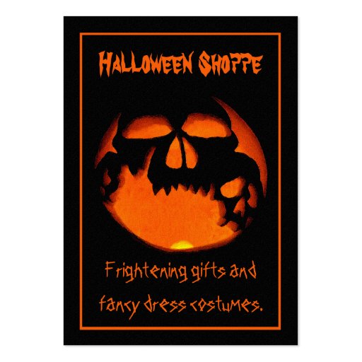 Gruesome Vampire Skulls Silhouette Halloween Store Business Card Template (front side)