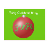 Grumpa Christmas ornament postcards