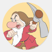 Grumpy 4 round sticker