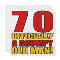 Grumpy 70th Birthday Humor Invitation