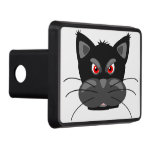 Grumpy Angry Black Cat Trailer Hitch Cover