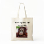 Grumpy Animal  Face I Need Coffee bags