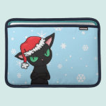 Grumpy Black Cat wearing Santa Hat ipad sleeves