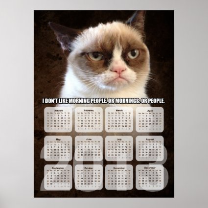 Grumpy cat calendar poster
