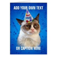Grumpy Cat Customizeable Happy Birthday Greeting Card
