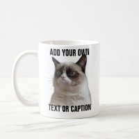 Grumpy Cat Glare - Add your own text Classic White Coffee Mug