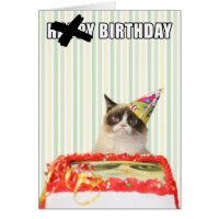 Grumpy Cat - Happy Birthday Card