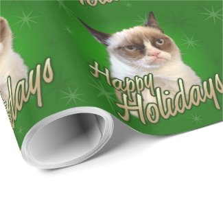 Grumpy Cat Happy Holidays Wrapping Paper