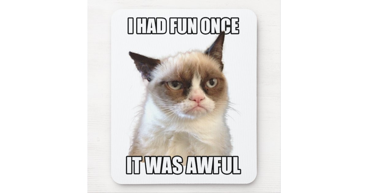 I Had Fun Once And It Was Awful Grumpy Cat Mousepad 'I had fun once. It was awful' | Zazzle