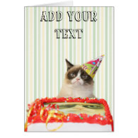 Grumpy Cat Party Greeting Card - Customizable