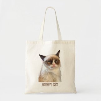 Grumpy Cat Tote - Color Canvas Bags