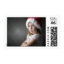 grumpy christmas elf postage stamp
