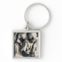 Grumpy Dog Keychain keychains