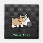 Grumpy Dog on Sleek Refrigerator Magnet
