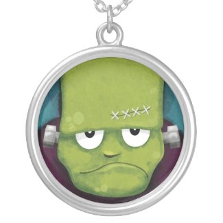 Grumpy Frankenstein Halloween Pendant necklace