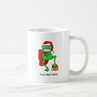 Grumpy Frog Dressed As Santa Claus Classic White Coffee Mug