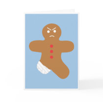 Grumpy Gingerbread Man Christmas Card