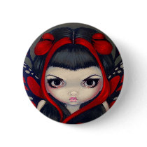 Grumpy Red Fairy Button by strangeling Grumpy Red Fairy Button