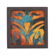 Grunge Abstract Wood and Swirls Premium Keepsake Boxes