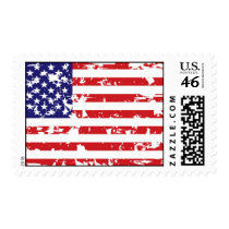 Grunge American Flag Postage Stamp