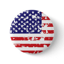Grunge American US Flag Button