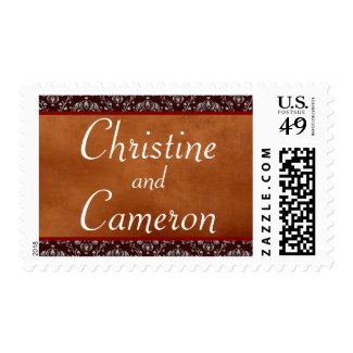 Grunge and Damask Wedding Stamp
