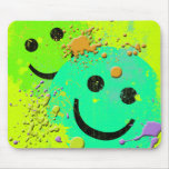GRUNGE AND PAINT SPLATTER SMILEY'S MOUSEPADS