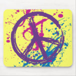GRUNGE AND SPLATTER PEACE SIGN MOUSE PADS