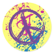 GRUNGE AND SPLATTER PEACE SIGN stickers by dgpaulart GRUNGE AND SPLATTER PEACE SIGN stickers