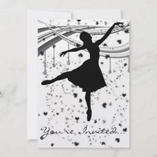 Grunge Ballerina Invitation invitation