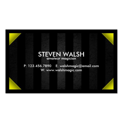 Grunge Bars & Colored Corners - Yellow Business Card Templates