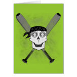 Grunge Baseball Skull 'N Bats Card