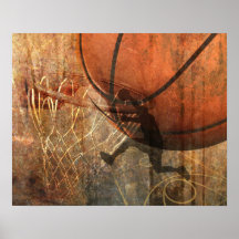 Grunge Basketball Print