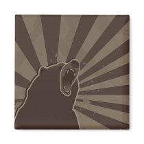 Grunge Bear Refrigerator Magnet