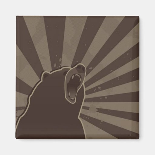 Grunge Bear Refrigerator Magnet