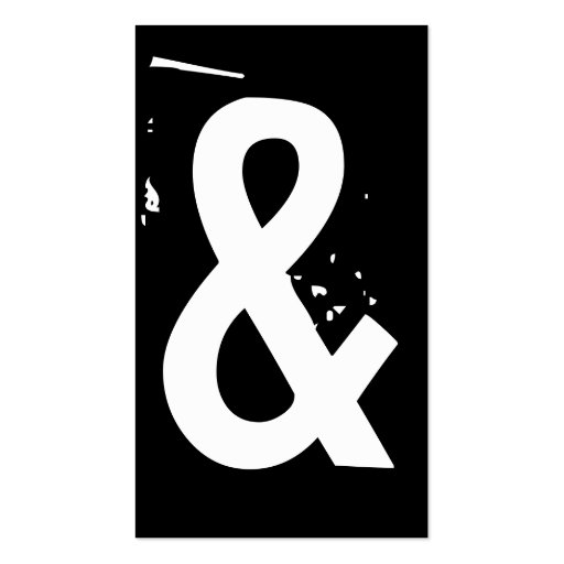 grunge black and white ampersand business card (front side)
