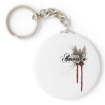 Grunge Blood Splatter America Key Chain