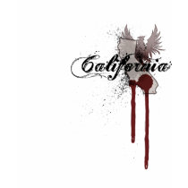 Grunge Blood Splatter California T-Shirt Womens