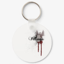 Grunge Blood Splatter Illinois Keychain by MugUSA Grunge Blood Splatter Illinois Keychain