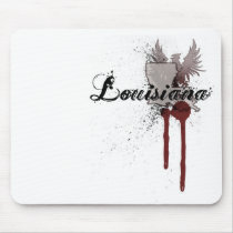 Grunge Blood Splatter Louisiana Mousepad