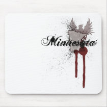 Grunge Blood Splatter Minnesota Mousepad by MugUSA Grunge Blood Splatter Minnesota Mousepad