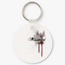 Grunge Blood Splatter Missouri Keychain