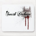 Grunge Blood Splatter South Dakota Mousepad