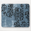 Grunge Blue with Black Vine Mousepad by mrssocolov Grunge Blue with Black Vine Mousepad