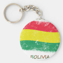 Grunge Bolivia Flag Key Chain