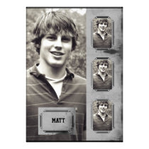 Grunge Border Photo Panel Graduation Announcement