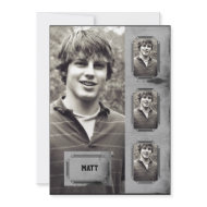 Grunge Border Photo Panel Graduation Announcement invitation